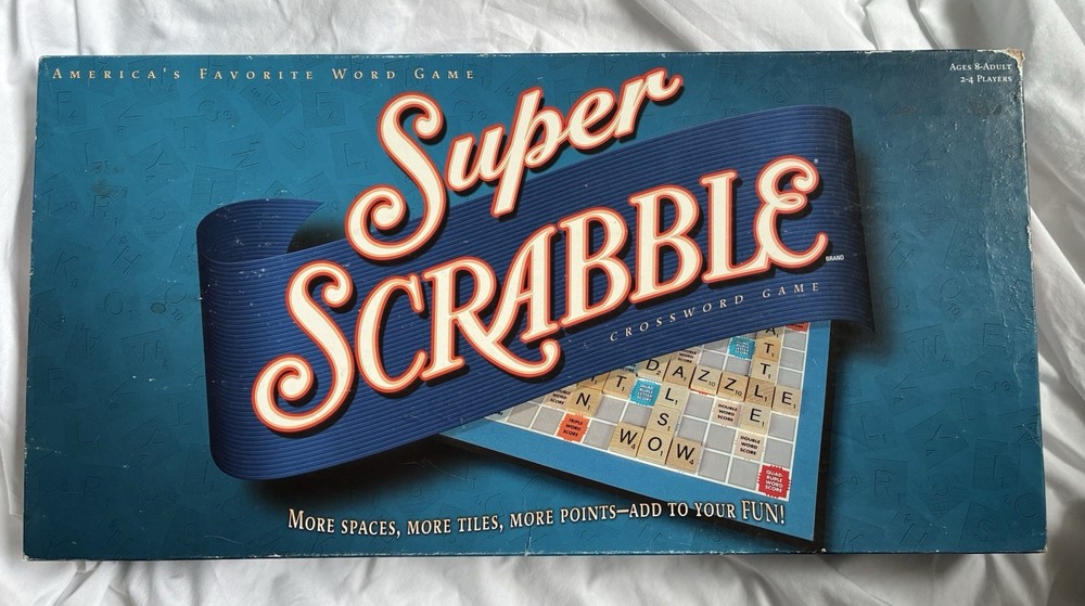 Super Scrabble Board Game 200 Tiles Complete