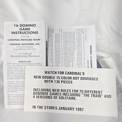 Vintage Double 15 Dominoes by Cardinal Complete 136 Domino Set Case Multi Color