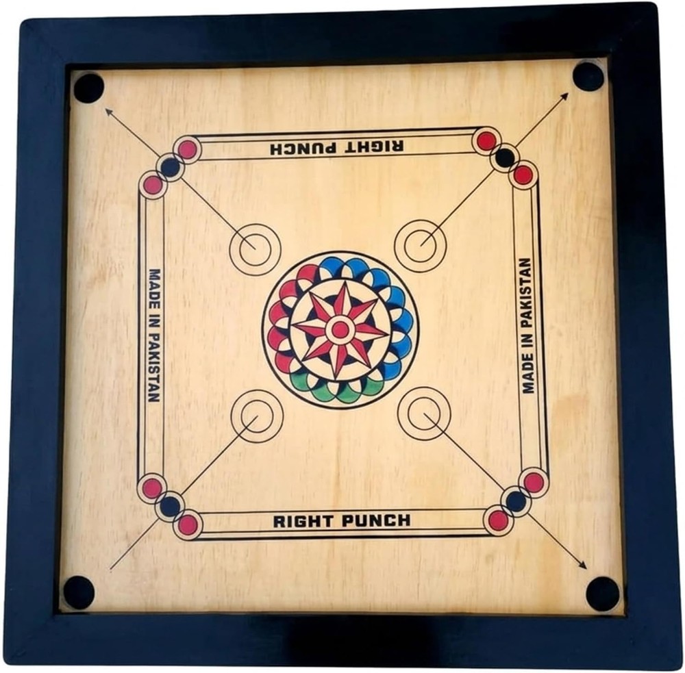 High-Quality Wooden Carrom Board with Polished Frame | Smooth Play Surface 27″