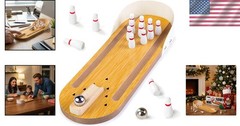 Fun Mini Bowling Set: Unisex Tabletop Game for Multiple Players & Parties