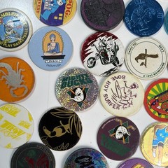 Lot Of 63 Pogs Slammers Solid Metal Plastic Cardboard Many Styles Big Value!!