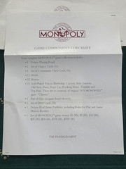 Monopoly Collector’s Edition 1991 Franklin Mint Wooden Luxury Board Game + Xtra!