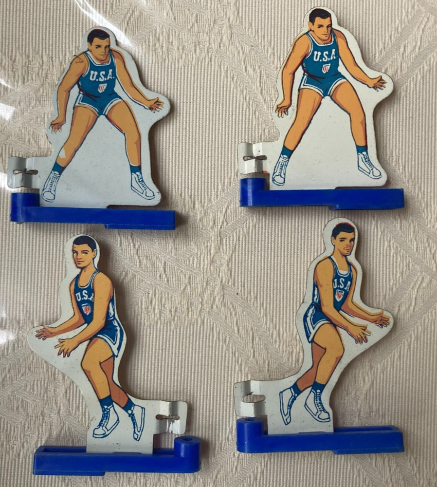 Vintage 1960s Eagle Coleco National Basketball Game USA Team Players w/ Bases