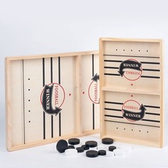 Fast Sling Puck Game Wooden Board Table Hockey Games Montessori Toy JQ