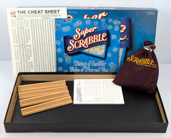 Super Scrabble Board Game by Hasbro – 2004 – 100% COMPLETE with All 200 Tiles!