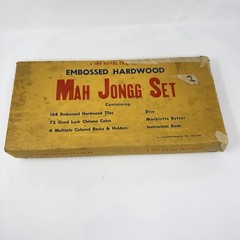 Vintage The Royal Traveler Embossed Hardwood Mah Jongg Set #470 160 Tiles