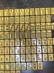 Vintage Bakelite Enrobed Mahjong Set MET Games Complete Extra Tiles Rare Butters