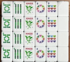 Complete American Mahjong Set Engraved Acrylic Heart Motifs 166 4-Layer Tiles