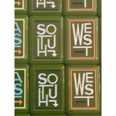 Modern Three Layer Mahjong Tile Set Green Pink White Floral American Mahjong