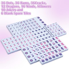 Ceenna American Mahjong Tile Set, 166 Tiles, 4 All-in-one Rack/Pushers, Compl…