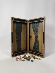 Luxury Wooden Backgammon with Epoxy Resin
