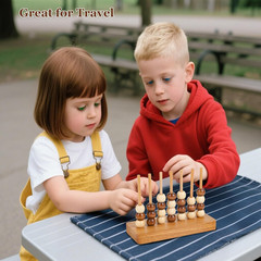 4 in a Row Game Wooden – 4 Connect in a Row Classic Strategy Game for Adults
