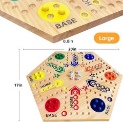 Deluxe Double-Sided Wooden Marble Game for 2-6 Players – Exciting Fast Track Fun