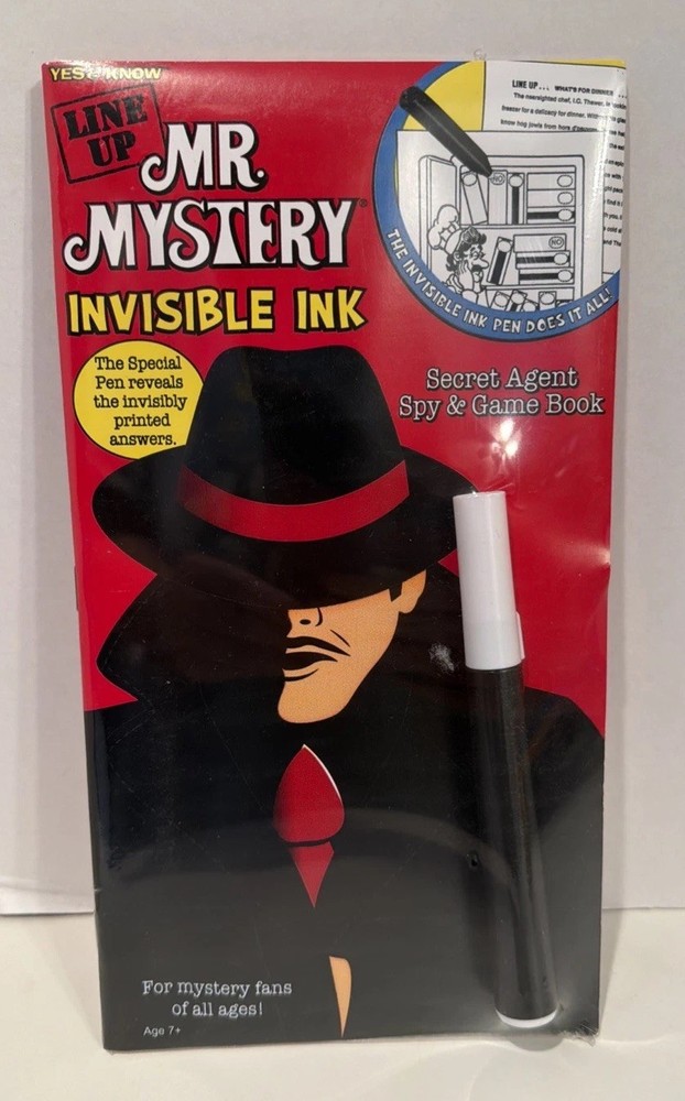 YES! KNOW Line Up Mr. Mystery Invisible Ink Children’s Game Book NEW