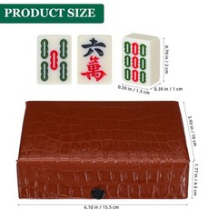 Portable Mahjong Set Mini Travel Game with 144 Tiles Dice and Compact Case fo…
