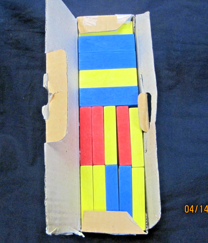 Tumbling Down Tower Game Towers Colored Blocks 21 Age 6+ MIB