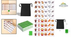 Compact Mahjong Game Set for Two Players with Melamine Tiles Included