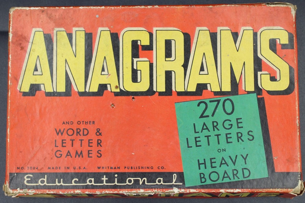 ANAGRAMS Classic Word Game 1934 Original Box Whitman
