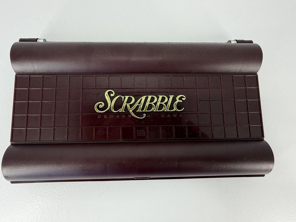 Vintage 1990 Scrabble Deluxe Travel Edition Hard Plastic Folding Case Game