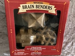 New In Box- Vintage 2003- Cardinal Wood Brain Benders 3-3D Puzzles Item