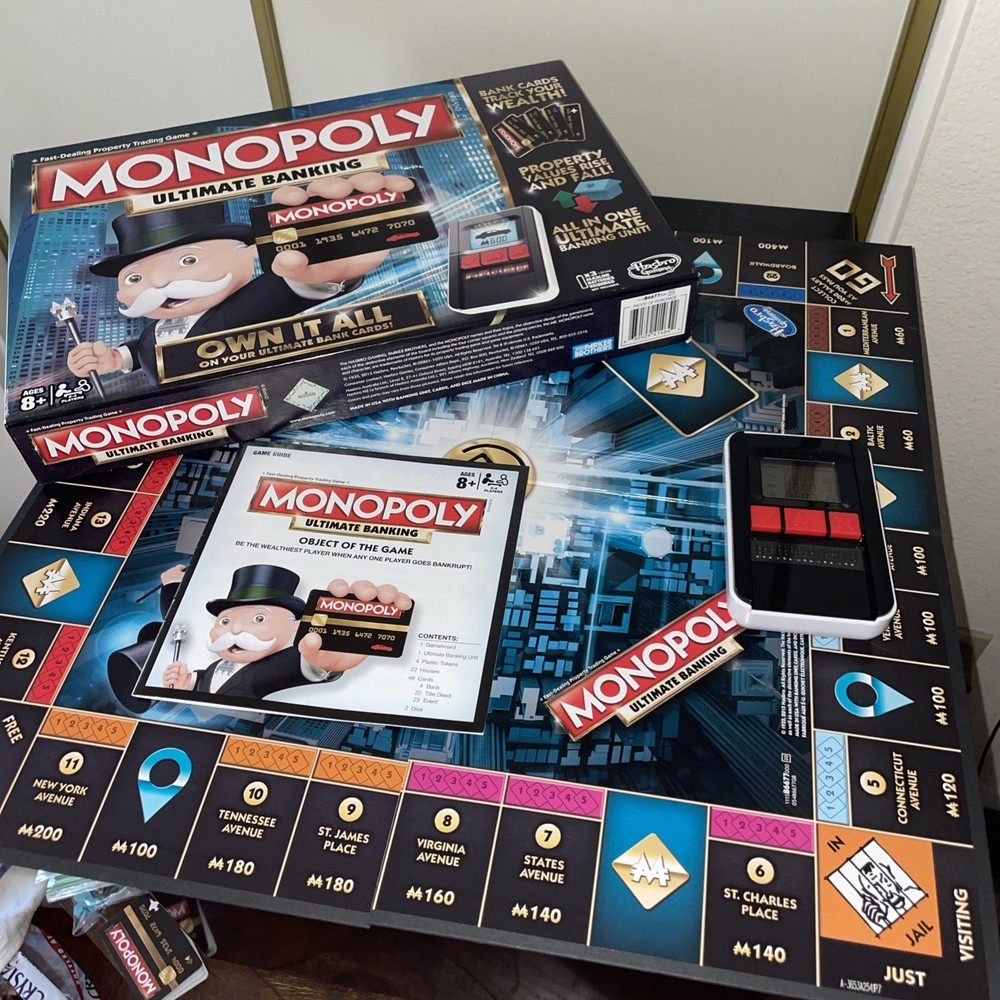 Hasbro Monopoly Ultimate Banking Board Game – not complete see description