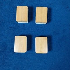 4 Vtg Matching Red Blue Black Chinese #7 Mahjong Tiles Bone & Bamboo Replacement