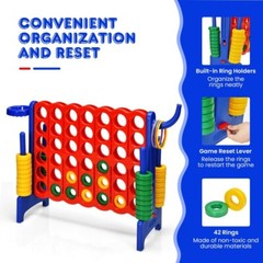 Jumbo 4-to-Score 4 in A Row Giant Game Set Kids Adults Family Fun Outdoor Rings