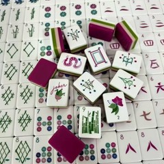 NEW! Vibrant Layered Mahjong Tiles – American Set 160 Tiles – Rose red