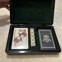 Chester Luxury Game Box – Wooden Playing Card & Dice Set with Velvet Lining –…