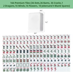 Yedadi Mahjong Tile Set,166 White Tiles 18.5 inches x 3.4 inches,
