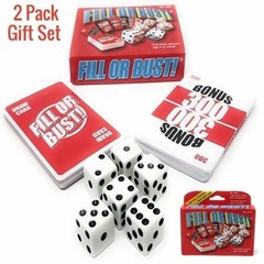 2 PACK – Fill Or Bust Dice Card Game Bowman Games Press Your Luck Family Game