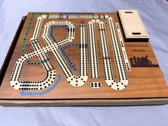 Cribbage Wars Board Game Wooden Cribbage War Game Set New with Cards and Pegs