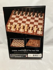CARDINAL CLASSICS CHESS, CHECKERS, & TIC-TAC-TOE FOLDING GAMEBOARD