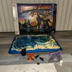 MILTON BRADLEY FIREBALL ISLAND GAME BOARD ONLY WITH BOX 1986 Few Accessories