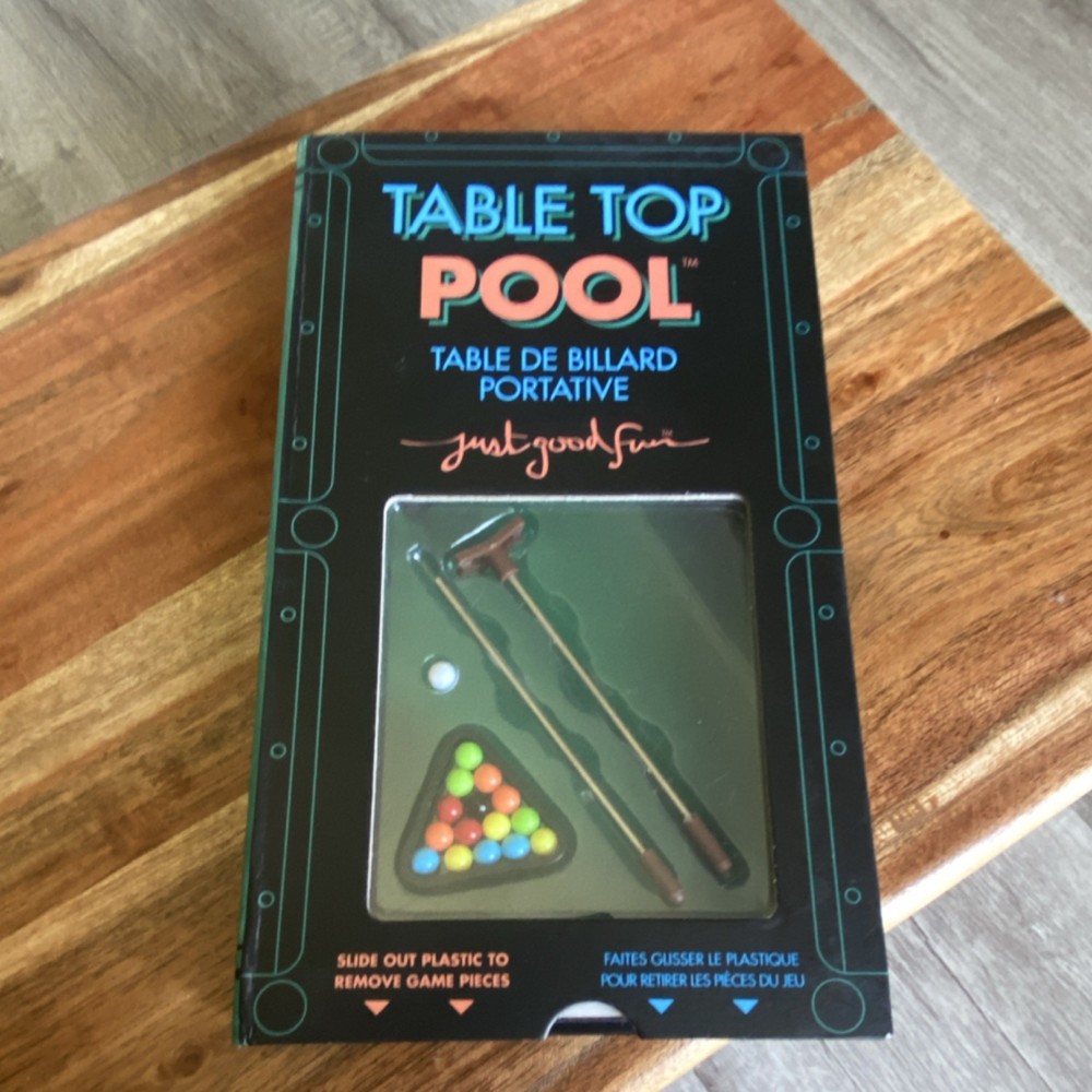 YES designs Table Top Pool Portable Complete Game Set w/ Balls, Cues & Rack