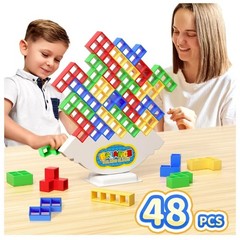 48 Pcs Game Gifts, Balance Stacking Blocks Game，Perfect for Family, Parties, …