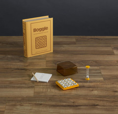 Boggle Vintage Bookshelf Edition Deluxe Linen Book Word Building Game New 1976