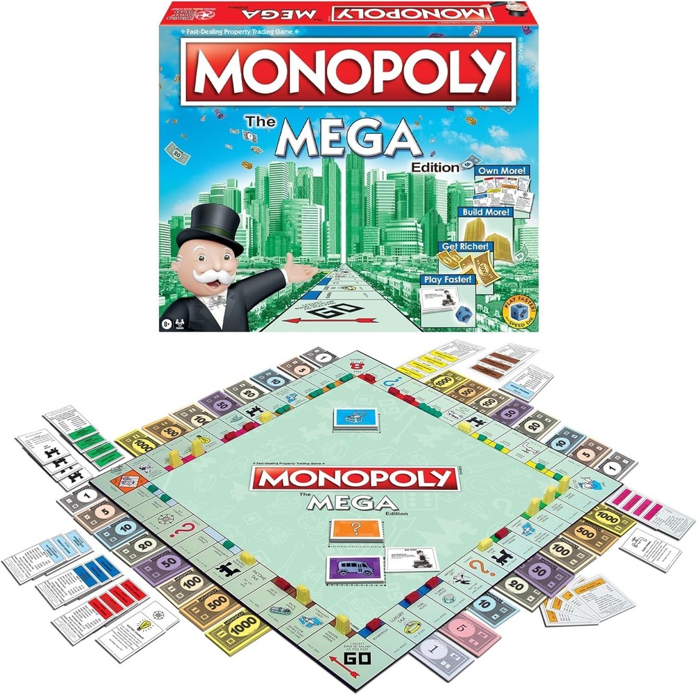 Monopoly the Mega Edition by Games USA, a Bigger and Faster Version of Monopoly