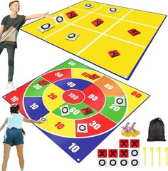 Giant 4.5ft Outdoor Tic Tac Toe & Bean Bag Toss Game Set for Kids Adults