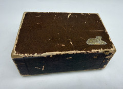 Vtg Travel Game Set Cards + Dice+ R W B Chips in Safari Leather Case #403 c 1940