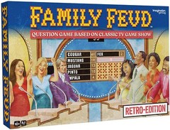Family Feud Retro Edition Card Game Classic Fun for Family and Friends 80s Style