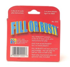 2 PACK – Fill Or Bust Dice Card Game Bowman Games Press Your Luck Family Game