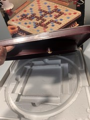 Scrabble Crossword Game Deluxe Edition Turntable 4034 1989 Milton Bradley Read