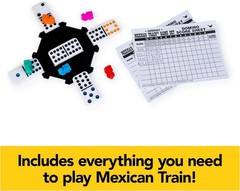 Spin Master Games, Mexican Train Dominoes Set in Aluminum Carry Case, Includes C