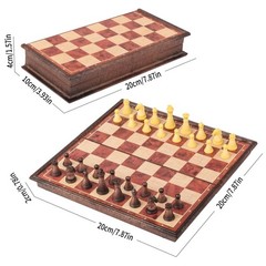 8Inch Mini Magnetic Travel Chess Set, Walnut-Style – Small Portable Pocket F