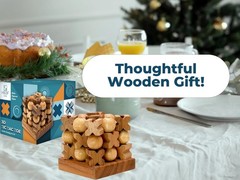 3D Wooden Tic Tac Toe Game Rustic Coffee Table Decor Family Gift Fun for All