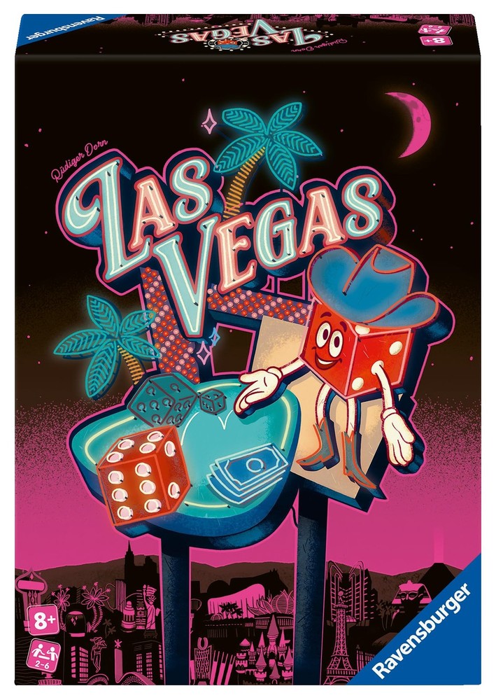 Board Game Las Vegas Dice Rolling Casino Strategy 2-6 Players Ravensburger Push