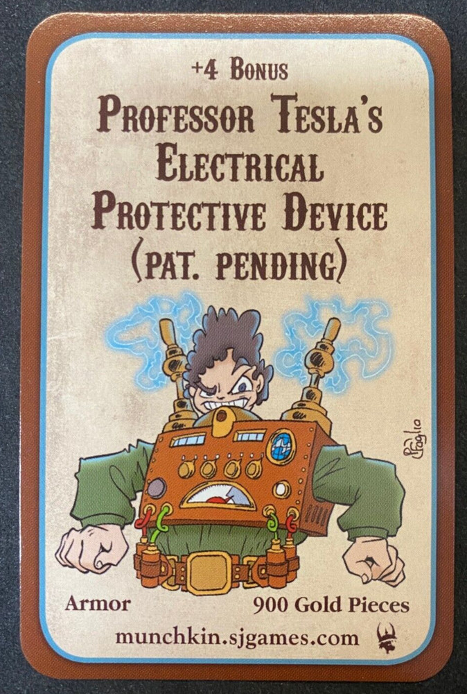 Professor Tesla’s Electrical Protective Device Promo – Munchkin Steampunk – NM