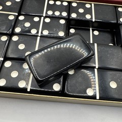 Puremco Tournament Super Thick Black Dominoes (28) 1/2” Large Face