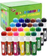 Bingo Daubers Dot Markers – Mixed Colors Set of 24 Pack-12Colors